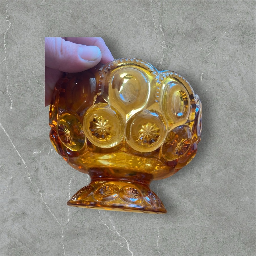 Vintage candy dish amber glass - Picture 6 of 6